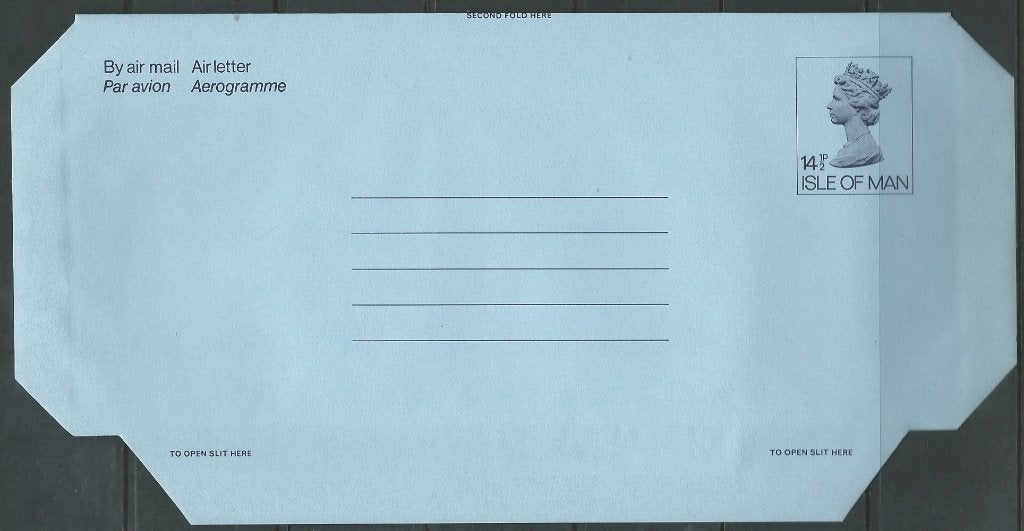 MAN 1980 14½p. blue Airletter, large size, Greiner: 19, Mint, Verzenden, Postfris