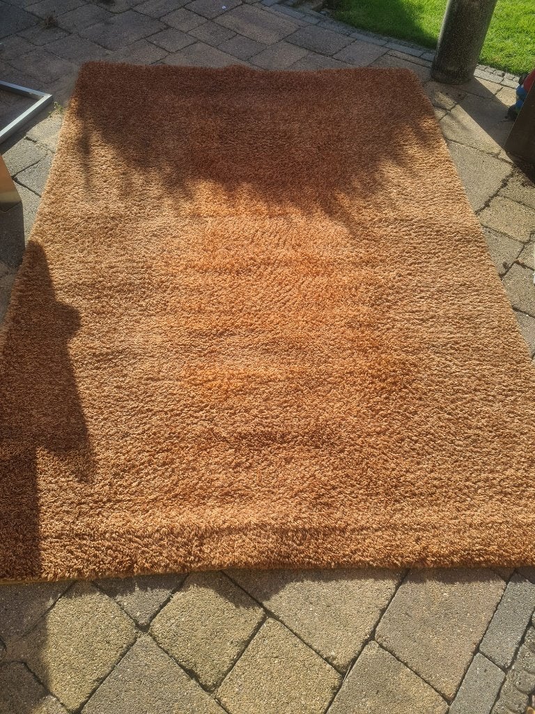 Hoogpolig vloerkleed 250  160 cm, Ophalen, Gebruikt, Bruin, 150 tot 200 cm
