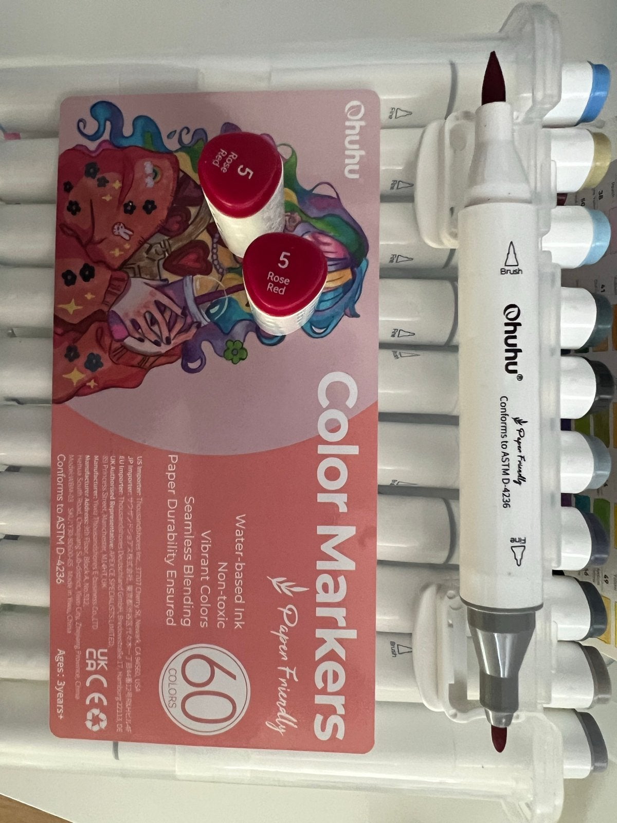 Ohuhu Color Markers - 60 kleuren op waterbasis, Hobby en Vrije tijd, Tekenen, Ophalen, Nieuw, Potlood of Stift