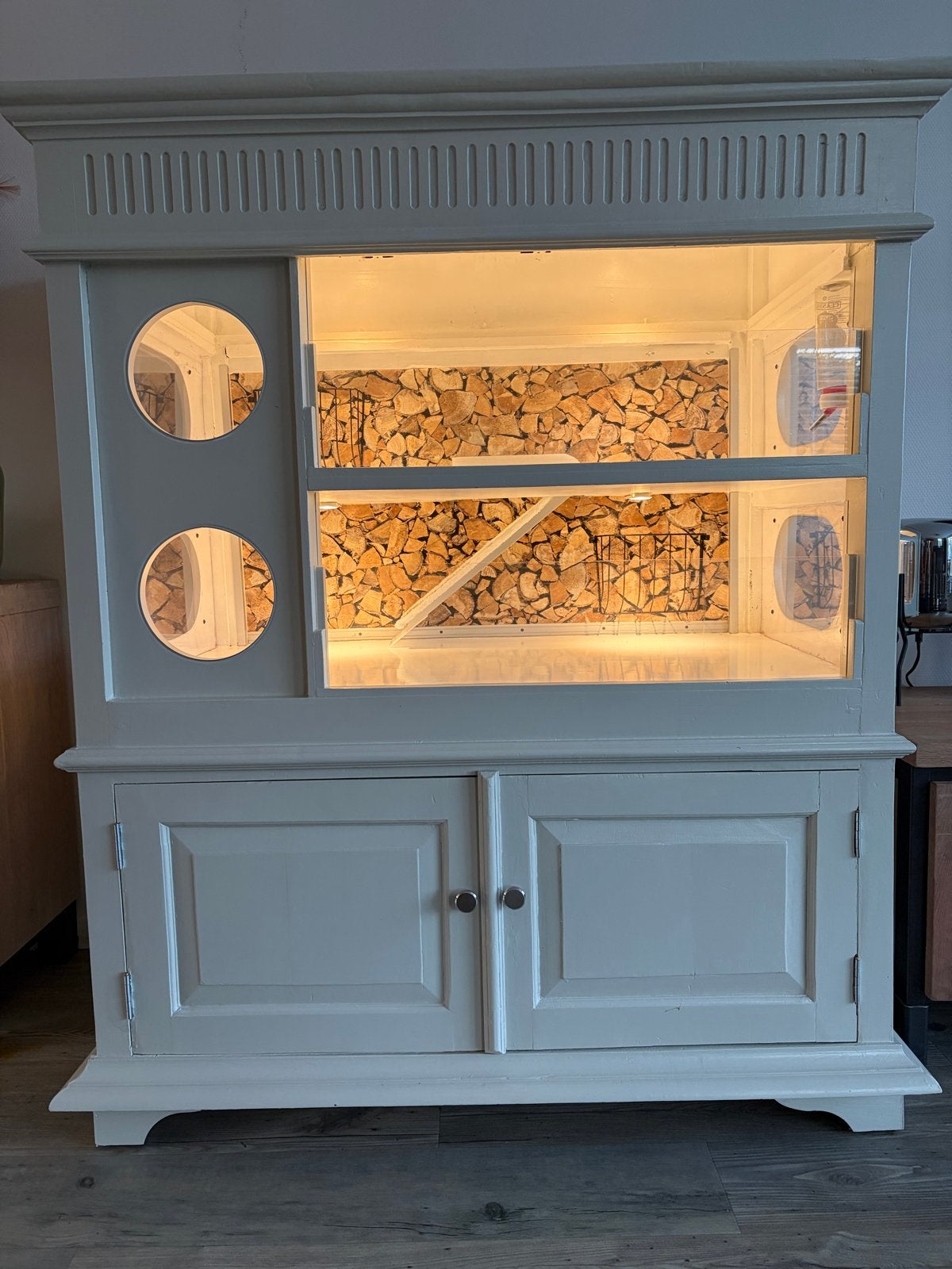 Mooie caviakast met 2 verdiepingen – volledig opgeknapt, Ophalen, 90 cm of meer, Hok, Cavia