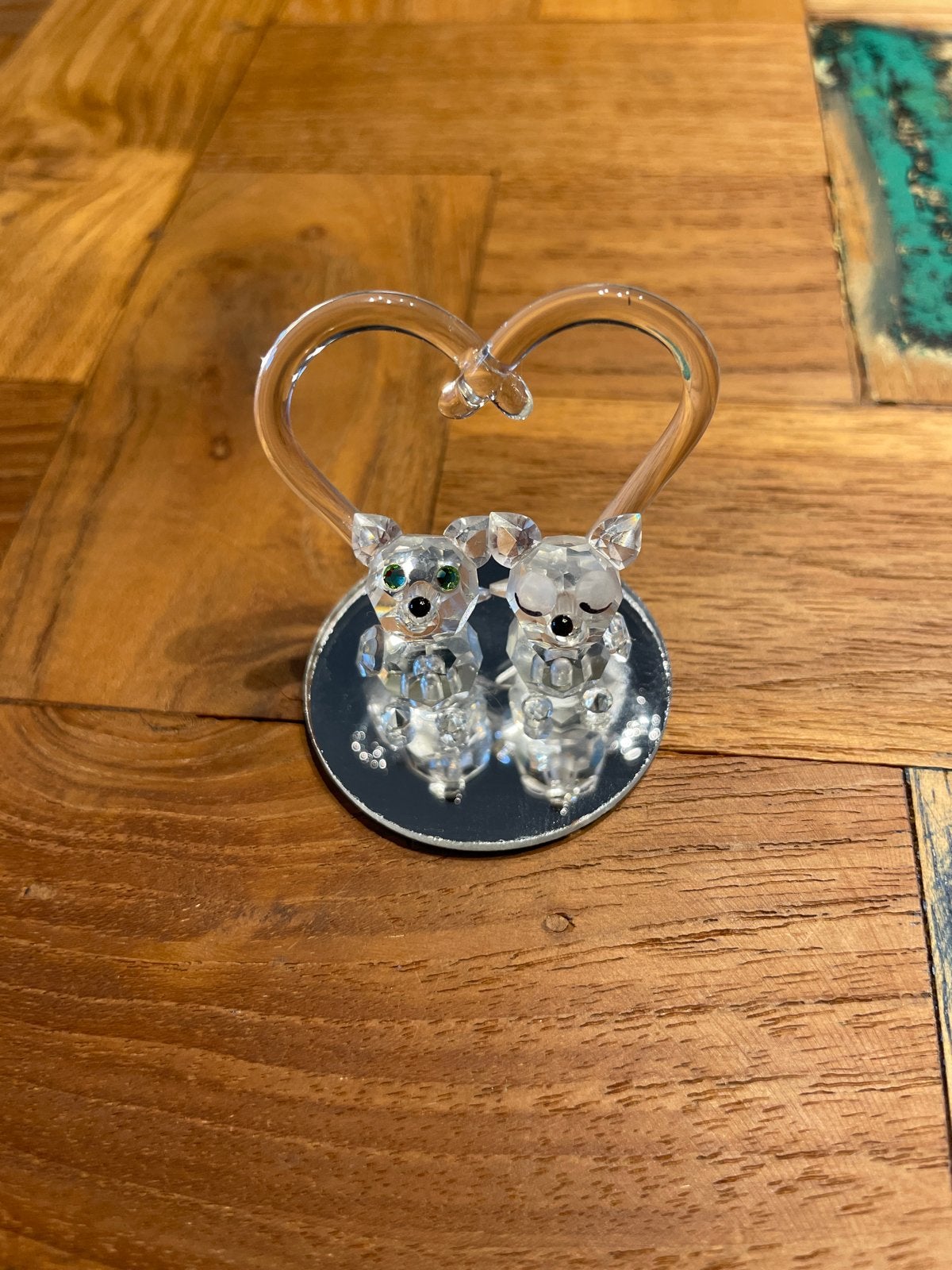 Swarovski Kristal Beeldje: Twee Muizen met Hart, Verzamelen, Swarovski, Ophalen of Verzenden, Zo goed als nieuw, Figuurtje