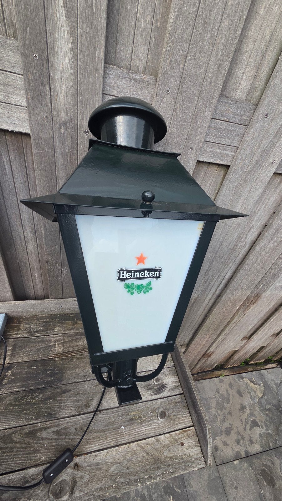 Heineken buitenlamp - Vintage stijl wandlamp, Overige merken, Zo goed als nieuw, Groen, Vintage