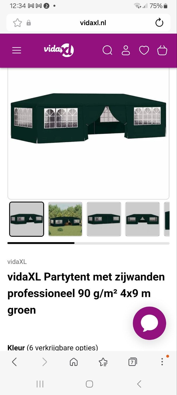 Partytent 4x9 m, nog nieuw in doos!, Ophalen of Verzenden, Nieuw, Minder dan 5 meter, Overige typen