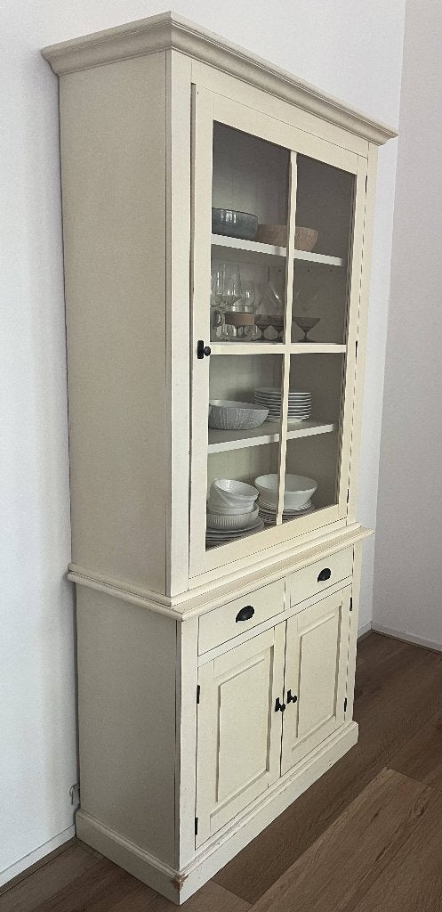Crème Witte Buffetkast (2 delen) - VANDAAG OPHALEN, Huis en Inrichting, Kasten | Buffetkasten, Ophalen, Gebruikt, Met deur(en)