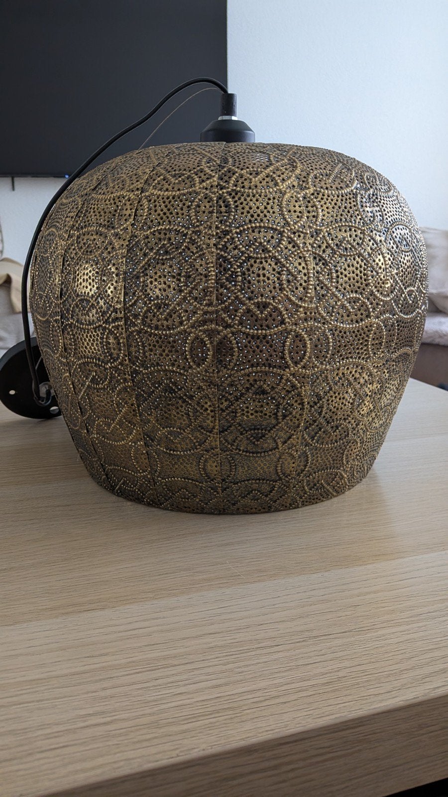 2x oosterse hanglamp goud/bronskleurig, Huis en Inrichting, Ophalen, Gebruikt, Oosters, Bohemian, E27 (groot)
