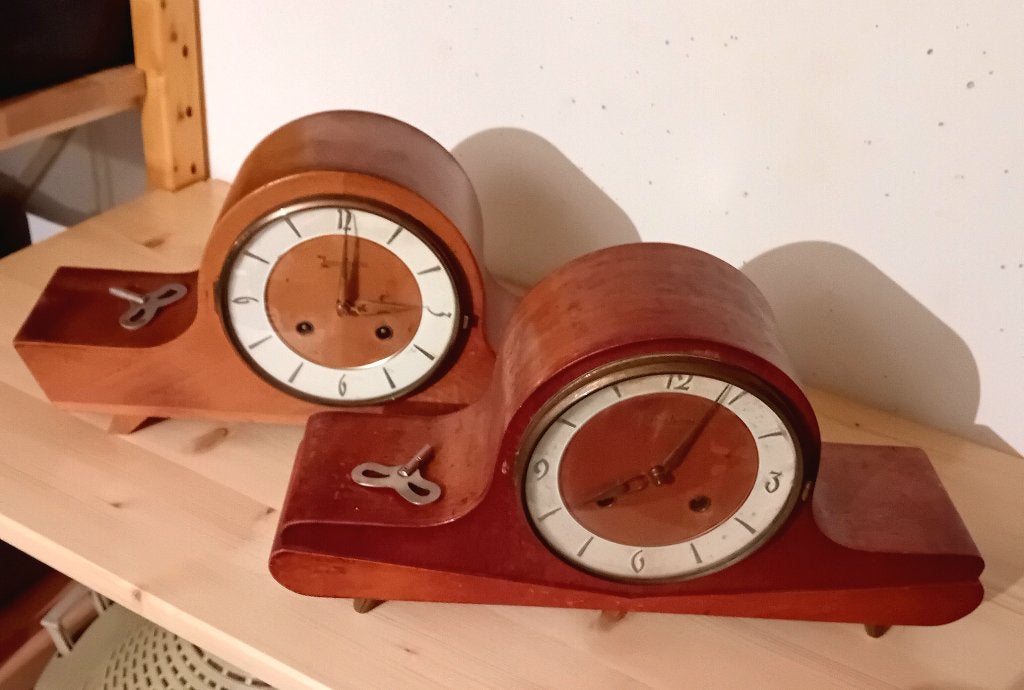 Pendule, Junghans, 2 stuks, Ophalen, Gebruikt, Overige merken, Bruin