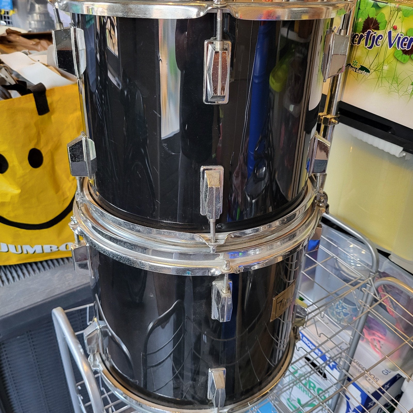 Bassdrum 22 inch/2 toms//tomarmen/12/13 inch/trommel/drums, Ophalen, Gebruikt, Trommel