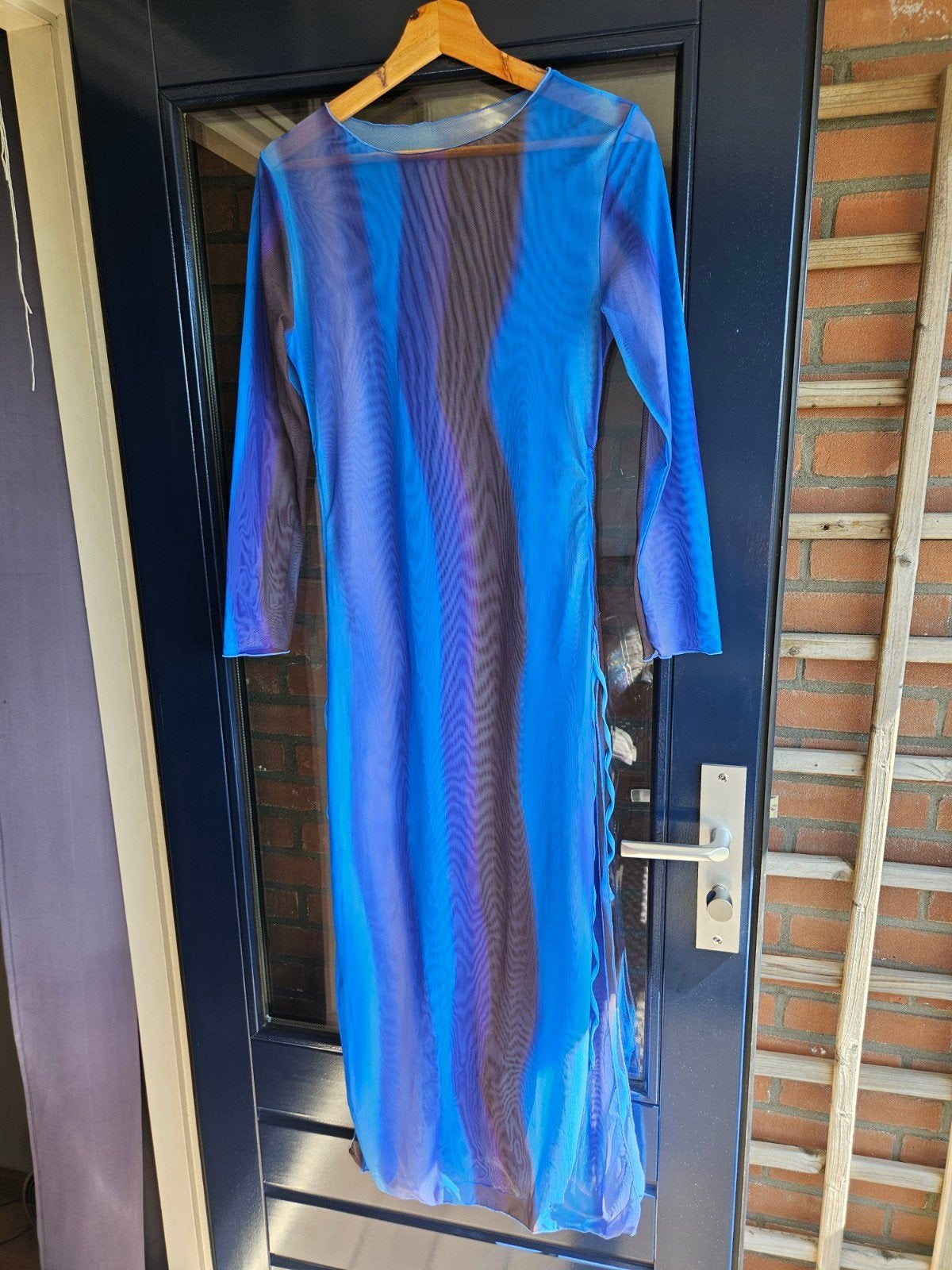 Transparante Maxi Jurk / Beach Cover-up Blauw Paars Grijs, Ophalen of Verzenden