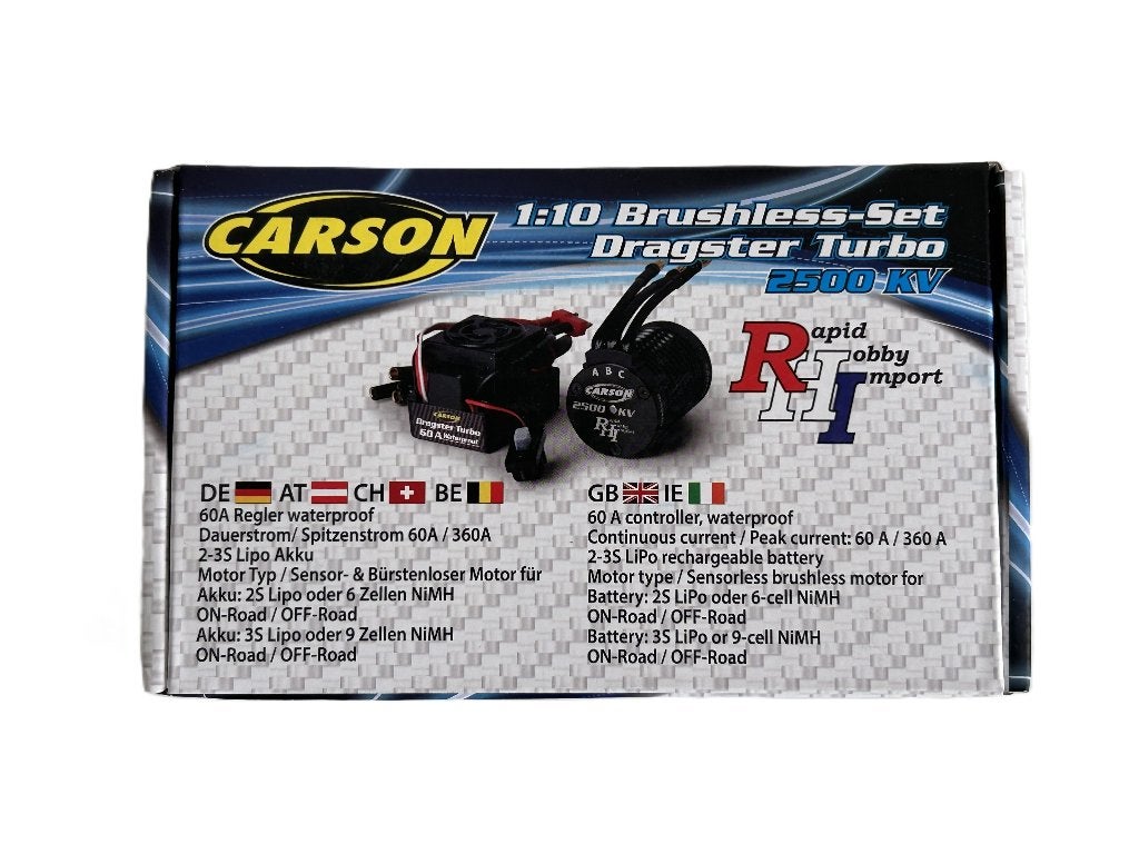 Carson Brushless set Dragster 2500 KV motor + ESC 1/10 rc, Ophalen of Verzenden, Nieuw, Onderdeel
