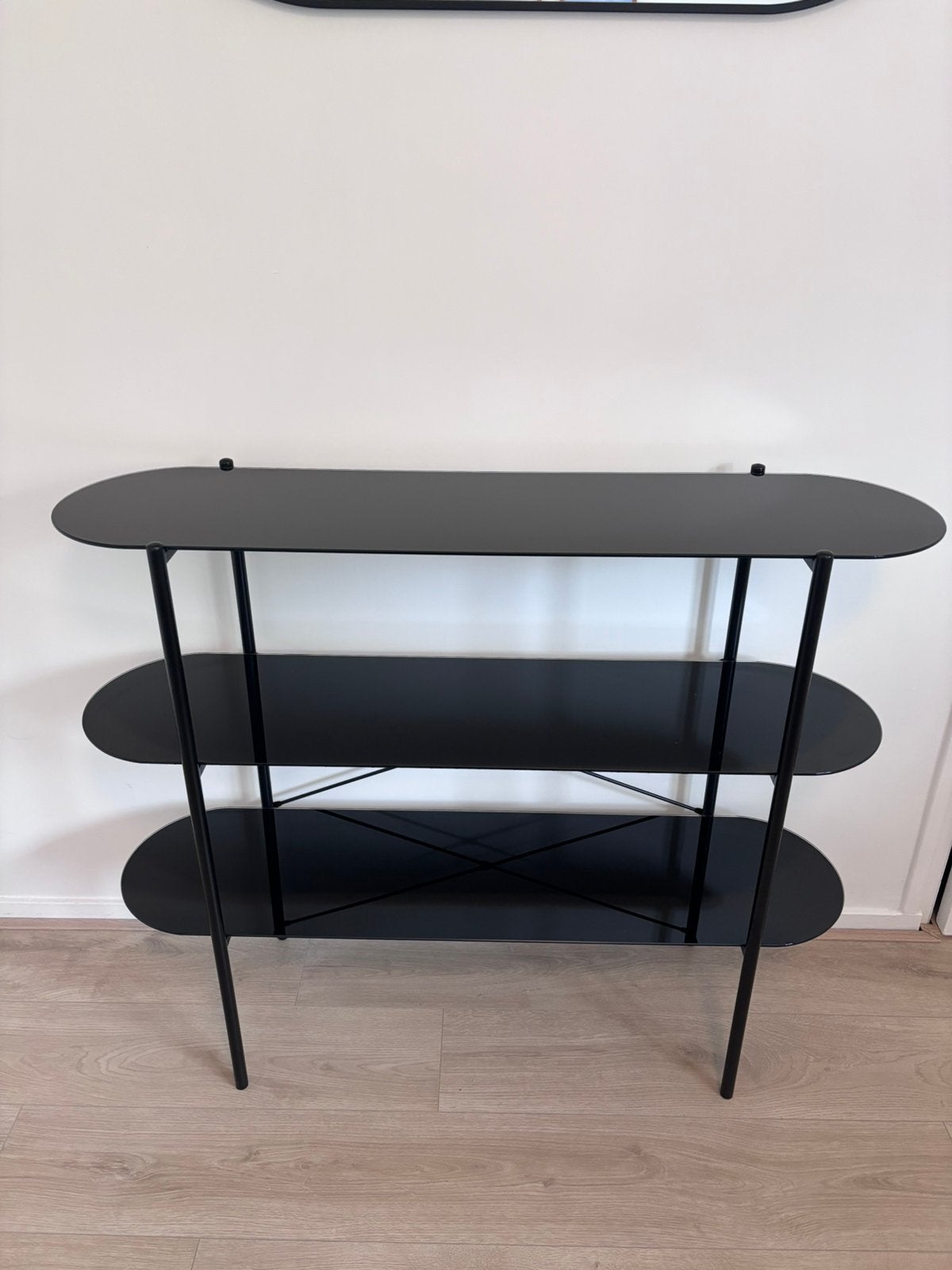 Zwart Dressoir / side tabel, Ophalen, 100 tot 150 cm, Zo goed als nieuw, Ovaal