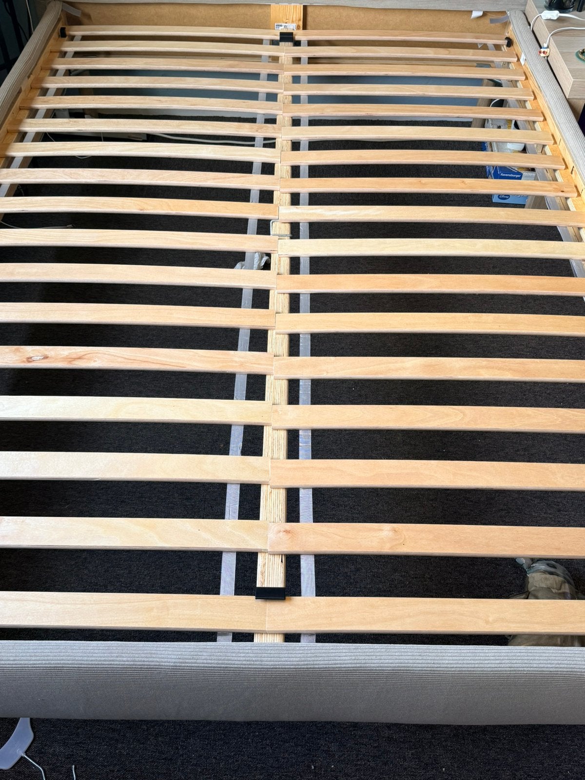 Ikea bed ribstof, Ophalen, Beige, Tweepersoons, 140 cm