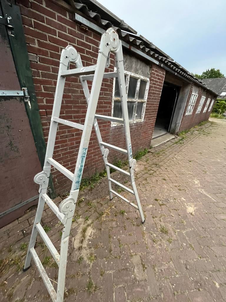 Stalen Brennenstuhl Brenette vouw Trap 3,7 mtr., Ophalen, Gebruikt, Trap, Opvouwbaar of Inschuifbaar