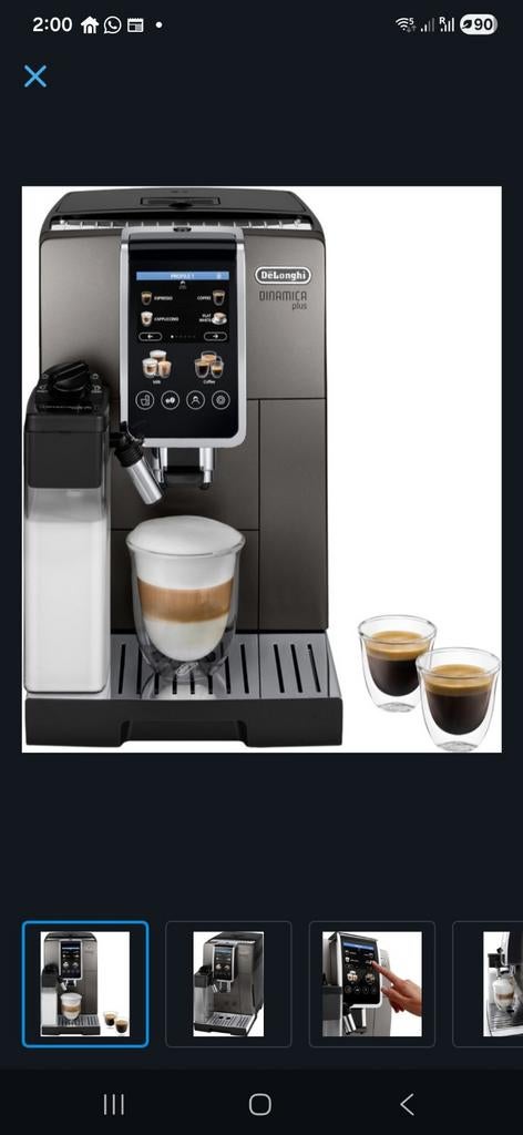 DeLonghi Dinamica Plus koffiemachine, Afneembaar waterreservoir, Gebruikt, Koffiemachine, Koffiebonen