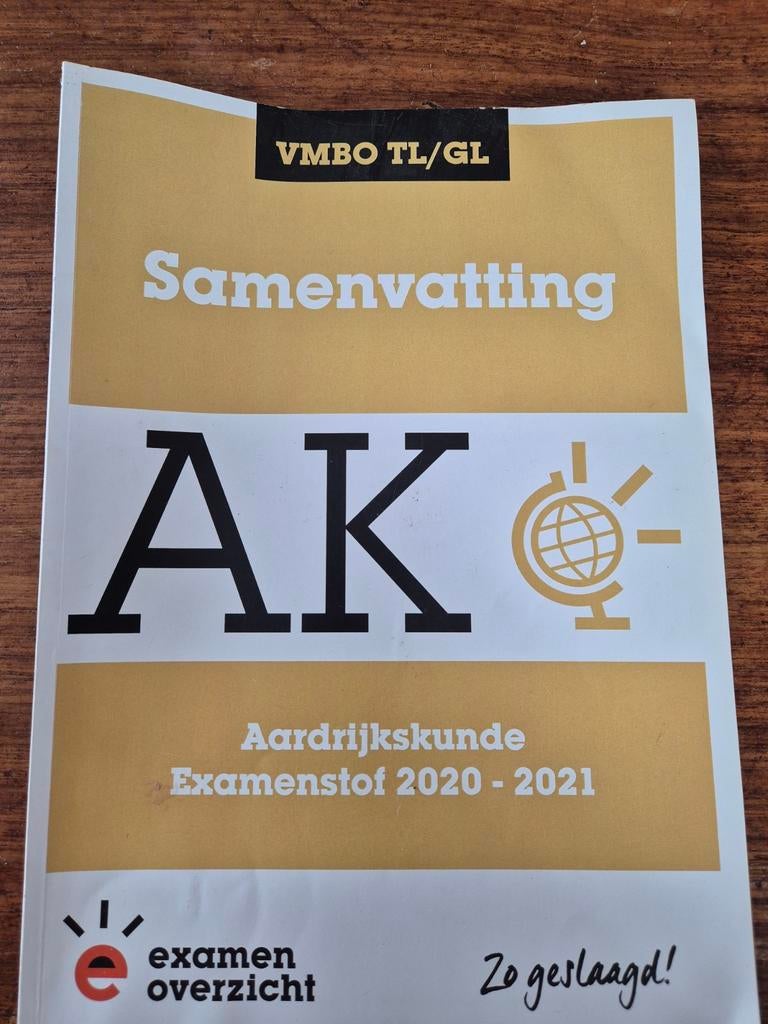 Examenbundel Aardrijkskunde VMBO TL/GL 2020-2021, Ophalen of Verzenden, Zo goed als nieuw, MBO, ExamenOverzicht