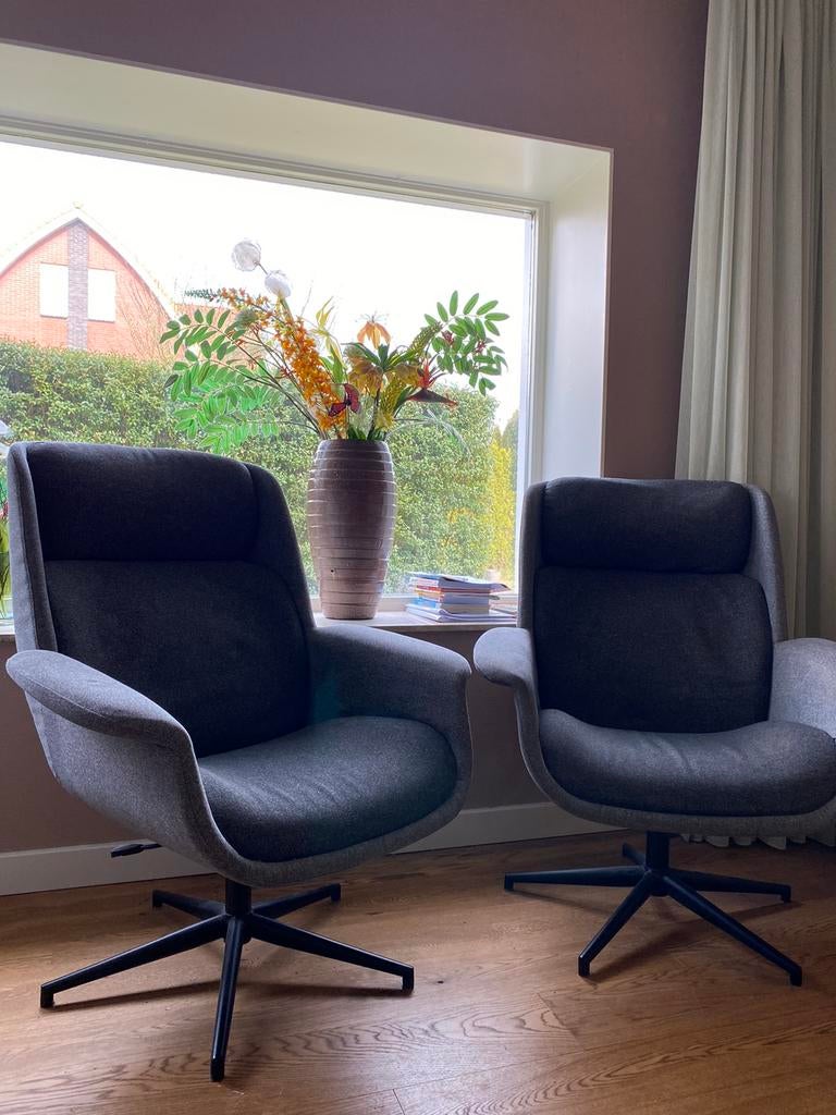 Draaifauteuil Äleby IKEA donkergrijs, Huis en Inrichting, Fauteuils, Ophalen, Gebruikt, 75 tot 100 cm, Stof