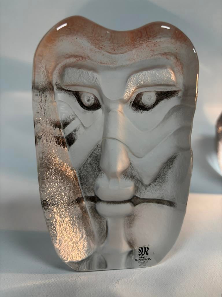 Hoofd/gezicht Mats Jonasson, Antiek en Kunst, Antiek | Glas en Kristal, Verzenden