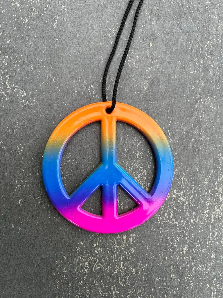 Peace Ketting - Hippie Carnaval Accessoire, Ophalen of Verzenden, Zo goed als nieuw, Versiering, Carnaval