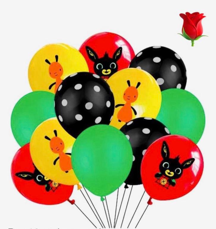 Bing het konijn latex ballonnen 15 stuks, Hobby en Vrije tijd, Feestartikelen, Verzenden, Nieuw, Versiering, Verjaardag
