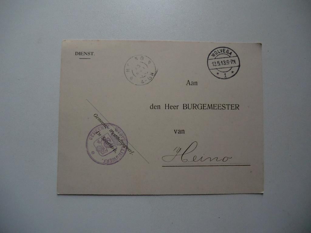 Wolvega,Heino,Ezinge,Weststellingwerf,Burgemeester,Leger,, Verzamelen, Ophalen of Verzenden, Voor 1920, Gelopen, Groningen