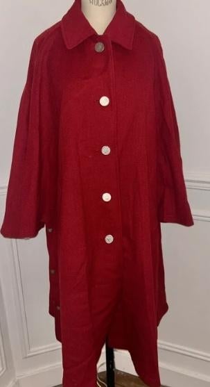Lodon Alpaca wollen jas rood 46/48- 50/52, Kleding | Dames, Ophalen of Verzenden, Nieuw, Rood, Jas of Mantel