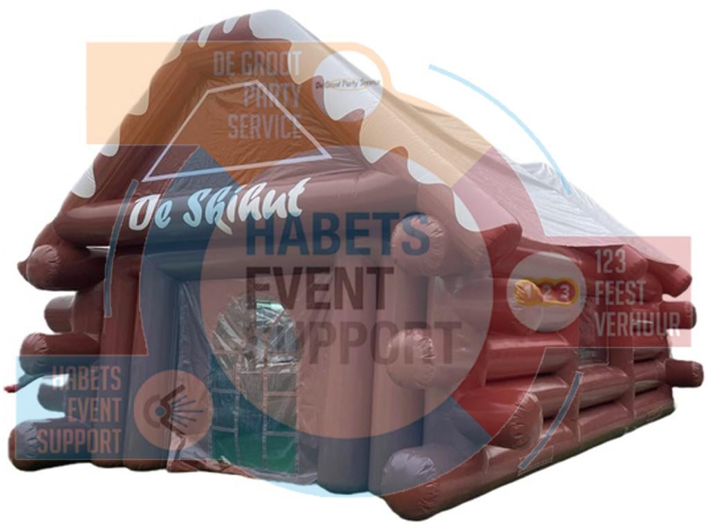 Opblaasbare Skihut 7x10 huren | 70 personen, Hobby en Vrije tijd, Ophalen of Verzenden, Zo goed als nieuw, Overige