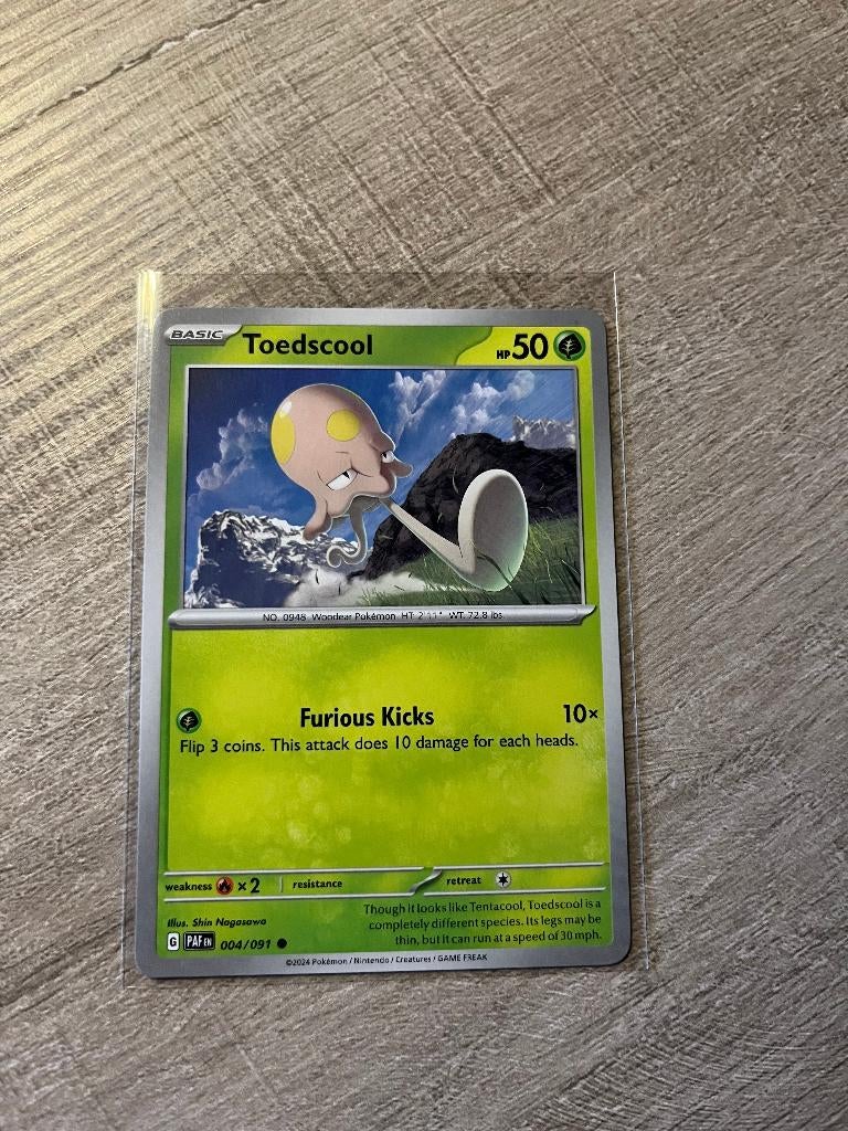 Toedscool 004/091 Paldean Fates - Pokémon Kaart, Ophalen of Verzenden, Nieuw, Losse kaart