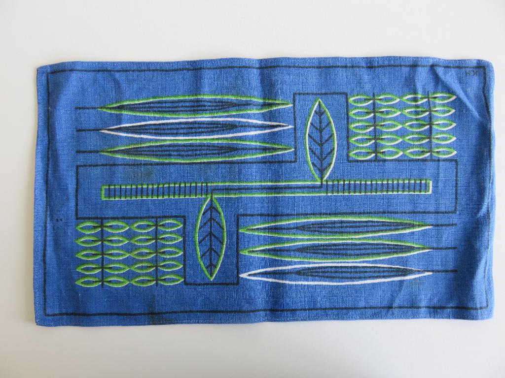 Vintage Scandinavische blauwe stoffen glazenonderzetter 1950, Ophalen of Verzenden, Huis en Inrichting