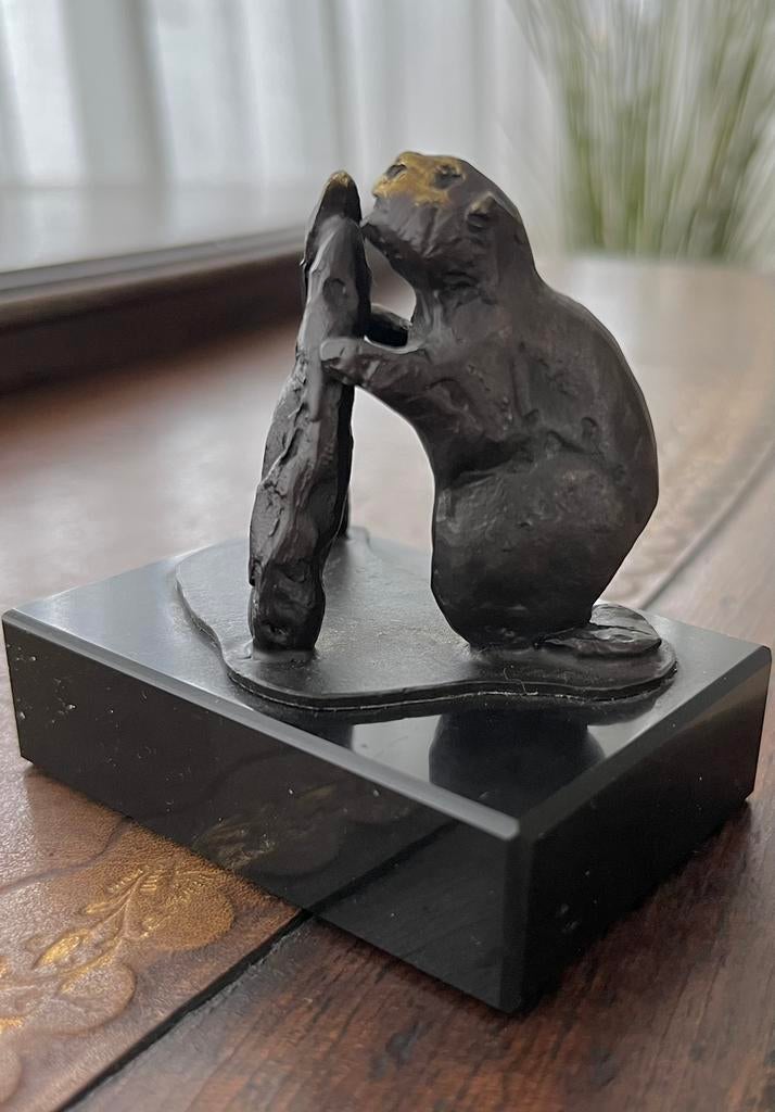 Miniatuur bever beeldje, Verzamelen, Beelden en Beeldjes, Ophalen of Verzenden, Gebruikt, Dier
