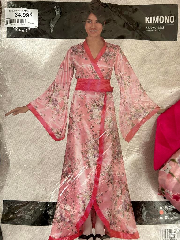 Roze Kimono Maat 38 M/L - Carnaval Chinese Jurk, Maat 38/40 (M), Carnaval, Ophalen of Verzenden, Zo goed als nieuw