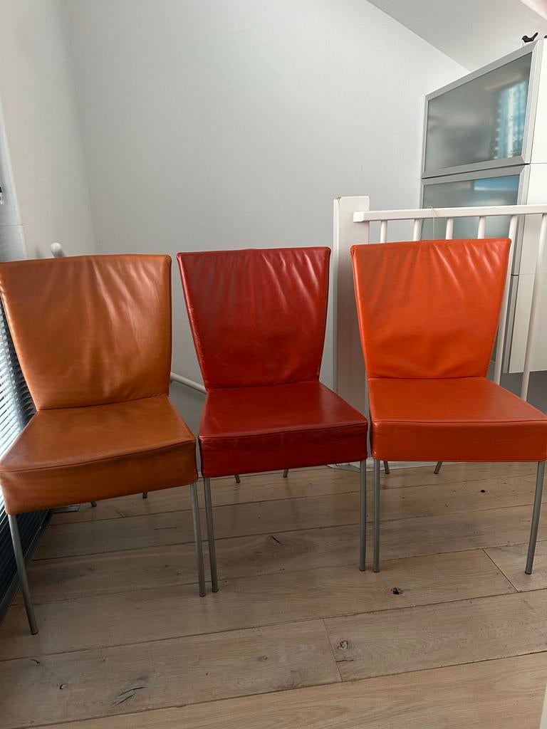 Montis Spica eetkamerstoel, Huis en Inrichting, Stoelen, Gebruikt, Overige kleuren, Drie, Leer