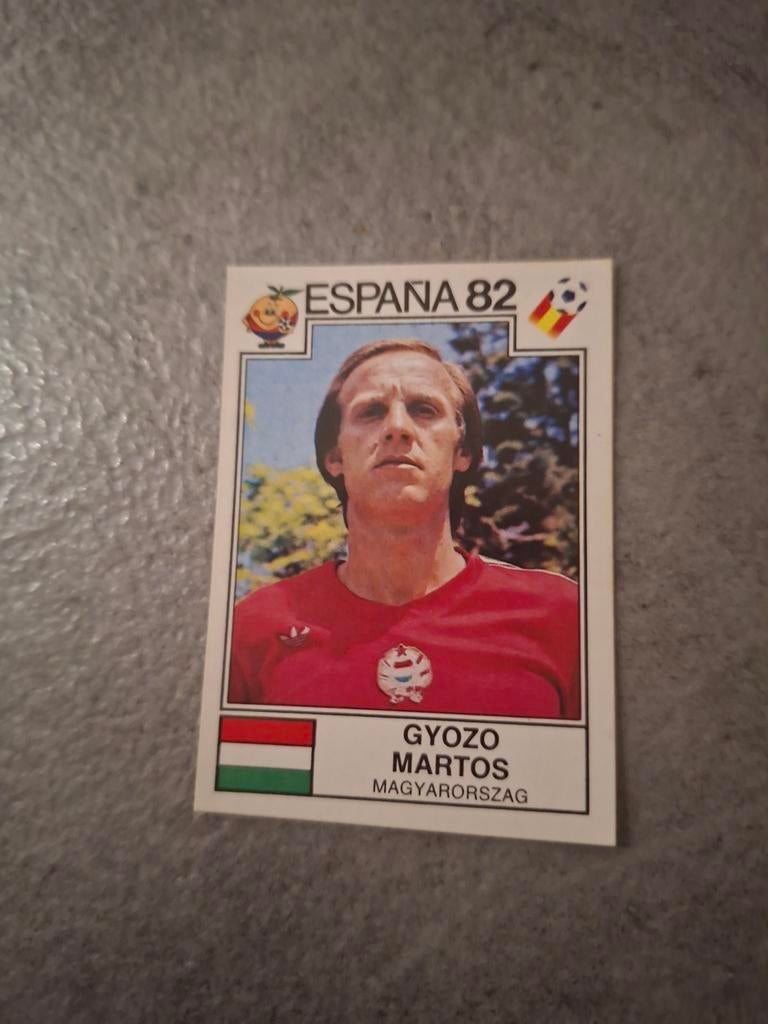 Panini sticker WK 82 Espana. Speler Gyozo Martos Hongarije., Verzenden, Zo goed als nieuw, Sticker