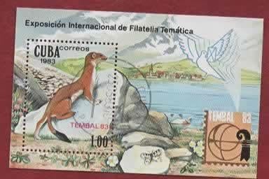 Fauna - Dieren - Wezel - Cuba - blok 77 -  Filat.Tembal '83, Ophalen of Verzenden, Postfris, Dier of Natuur