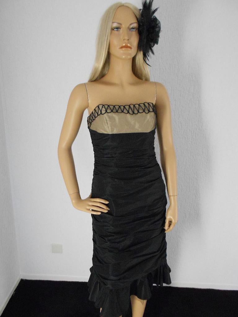 Linea Raffaelli jurk nieuw zwart chique feest stijlvol 36 S, Verzenden, Zwart, Nieuw, Maat 36 (S)