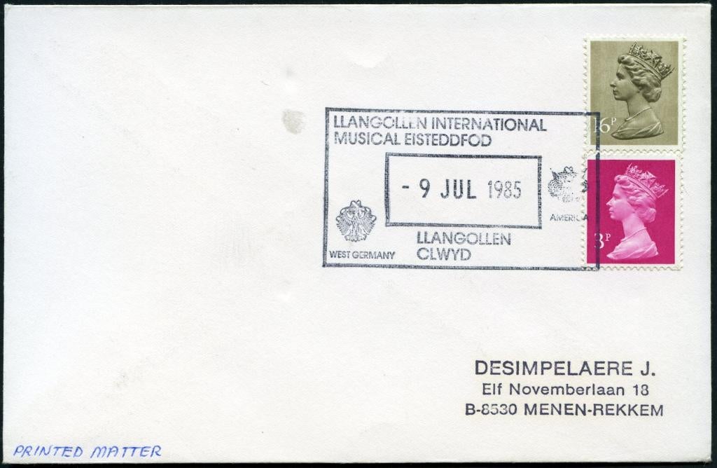 Engeland GB  1985 c450  Muziek, Postzegels en Munten, Postzegels | Eerstedagenveloppen, Verzenden, Beschreven, Europa