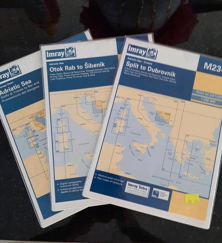 Zeekaarten voor navigatie Kroatië, Ophalen, Gebruikt, Gps of Kompas