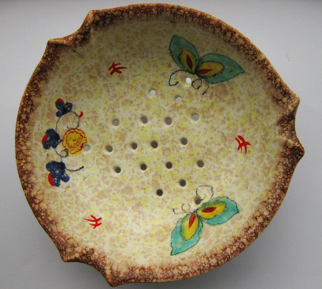 Fruit Test / Uitlek Schaal Handgeschilderd / Hand Painted, Antiek en Kunst, Ophalen of Verzenden