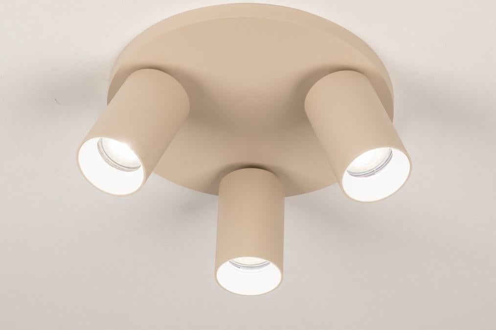 spots zand beige bed keuken bank hoekbank hal 3 lichts lamp, Ophalen of Verzenden, Nieuw, Metaal of Aluminium, Led