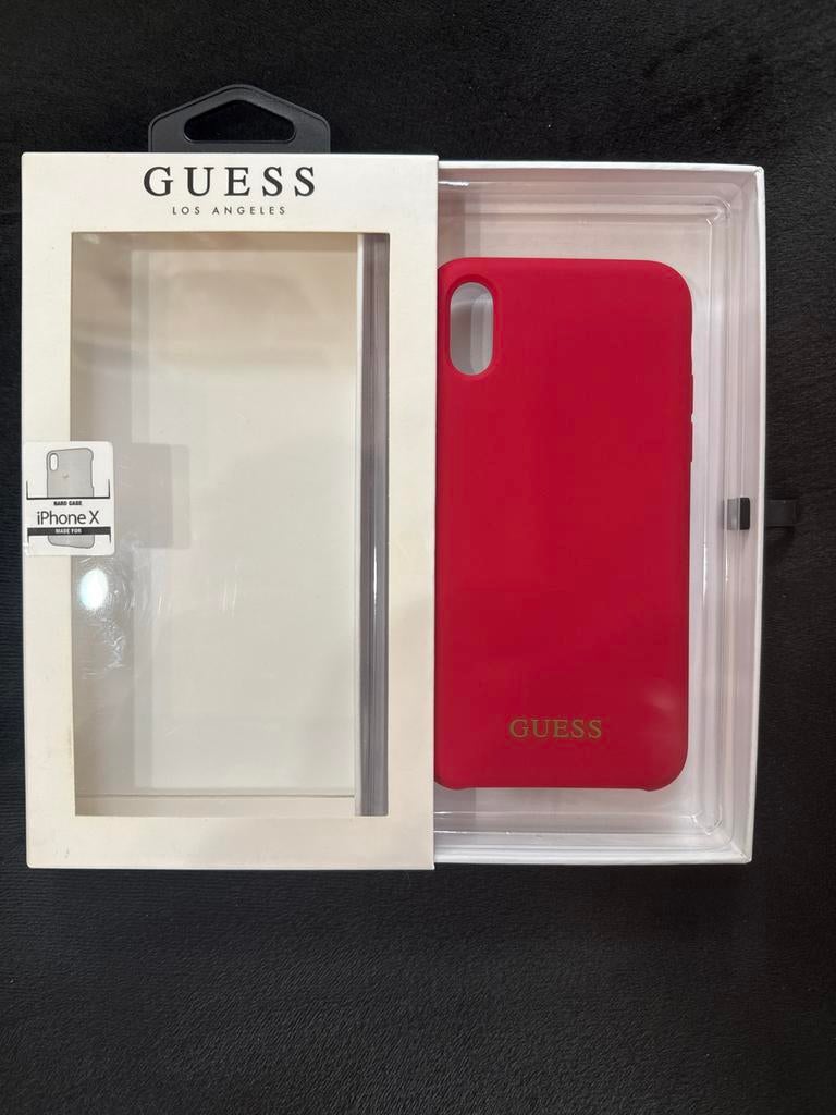 Guess iPhone X Hoesje - Rood, CG Mobile SAS 39 rue de Coucelles 75008 Paris, Frontje of Cover, Guess, Nieuw