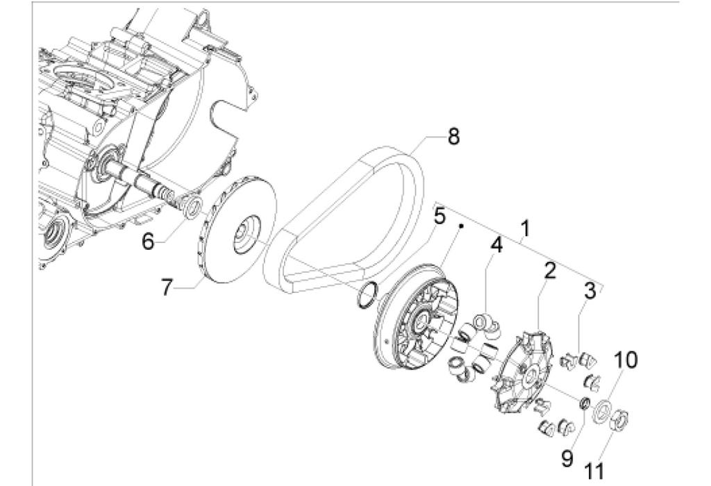 Variateur origineel Gilera Gp800 gebruikt - Aprilia SRV 850, Motoren, Ophalen of Verzenden, Gebruikt