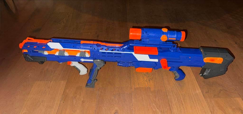 NERF N-Strike Elite Longshot CS-6 Blauw, Verzenden, Gebruikt, Jongen of Meisje