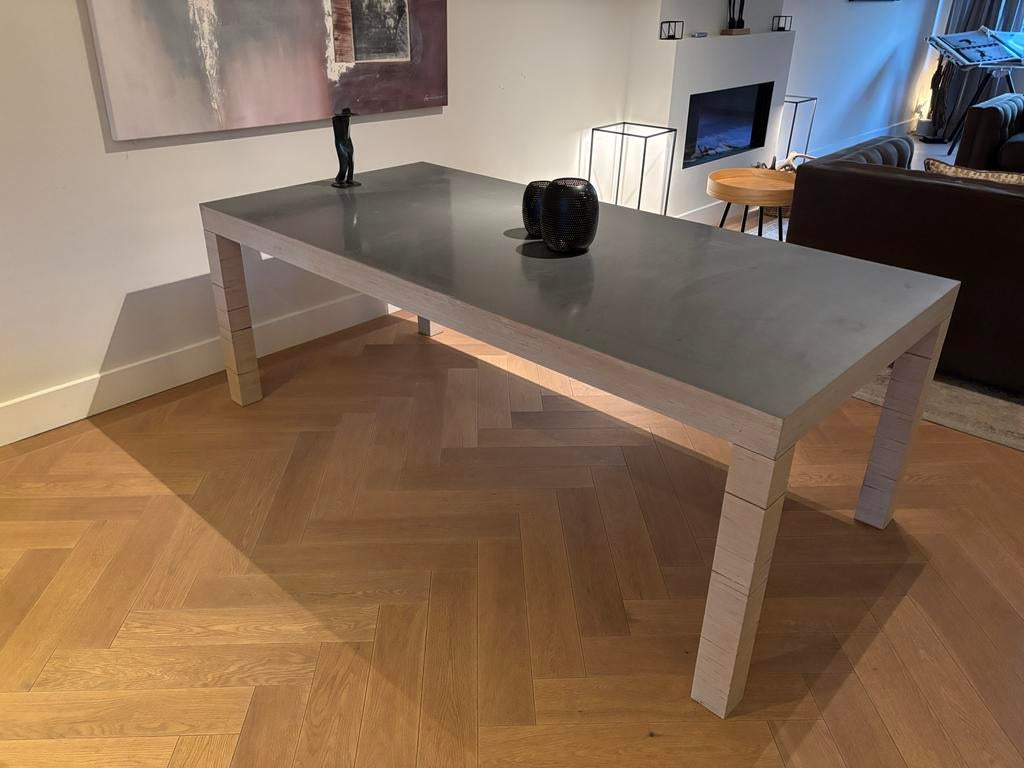 Design Eetkamertafel, Huis en Inrichting, Tafels | Eettafels, Gebruikt, 100 tot 150 cm, 200 cm of meer, Vijf personen of meer