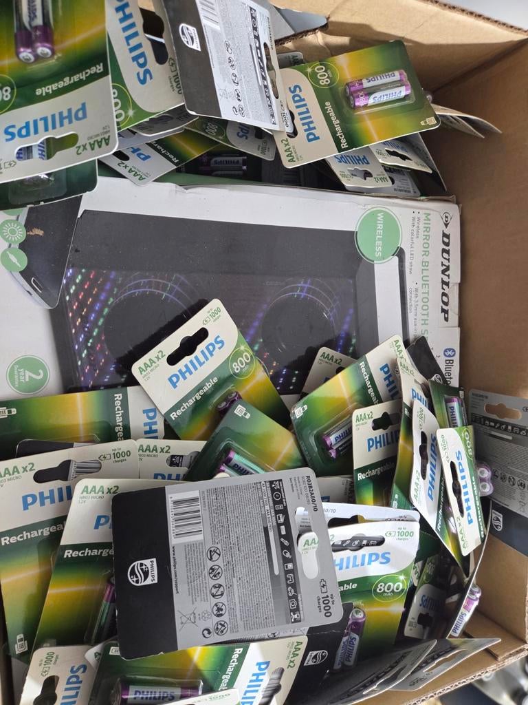106 x Philips Oplaadbare Batterijen AAA- Nieuw, Ophalen of Verzenden, Gebruikt, Oplaadbaar