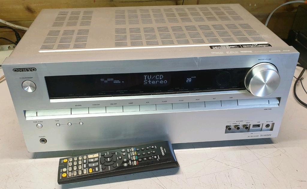 Onkyo receiver tx-nr509 + afstandsbediening, Ophalen of Verzenden, Gebruikt, 60 tot 120 watt, Onkyo