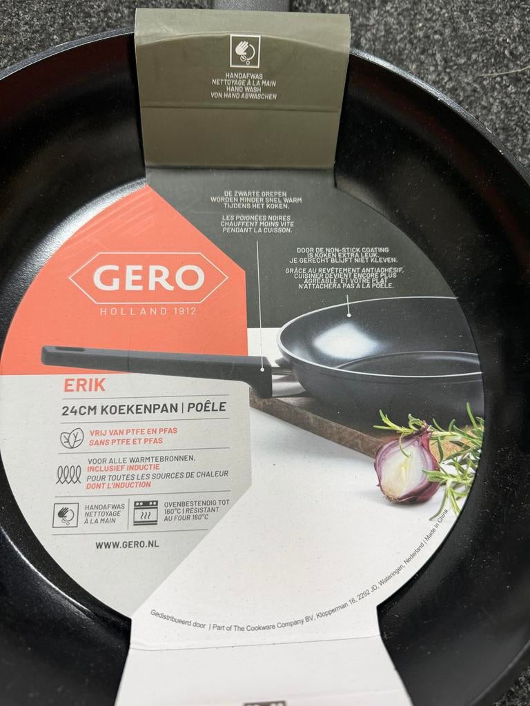 Gero Erik Koekenpan 24cm - Nieuwstaat, Overige materialen, Inductieplaat, Ophalen of Verzenden, Zo goed als nieuw