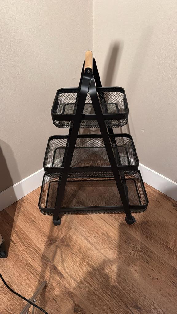 Metalen trolley met 3 manden, Ophalen, Zo goed als nieuw