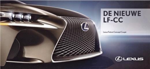 Brochure Lexus LF-CC 09-2012 NEDERLAND, Lexus, Nieuw, Ophalen of Verzenden, Overige merken