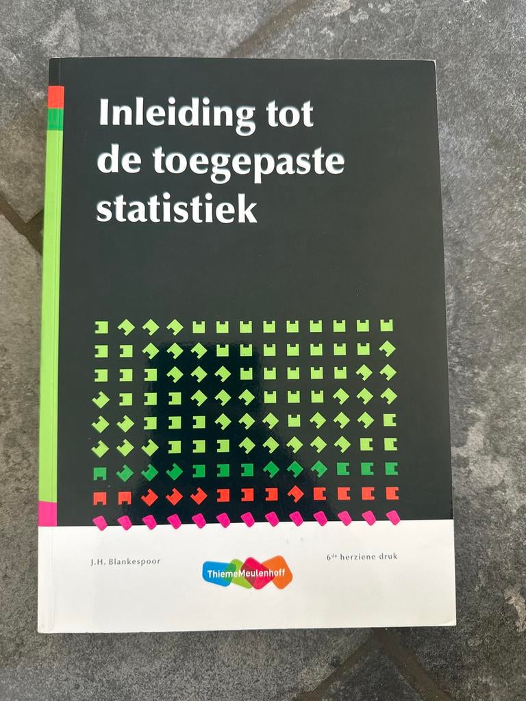 Inleiding tot de toegepaste statistiek - J.H. Blankespoor, Ophalen of Verzenden, Beta, Zo goed als nieuw, HBO
