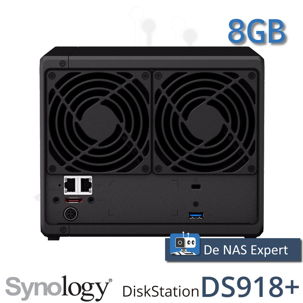 NAS Synology DS918+ 8GB refurbished, Computers en Software, NAS, Info@synology.com, Synology, Refurbished, Ophalen of Verzenden