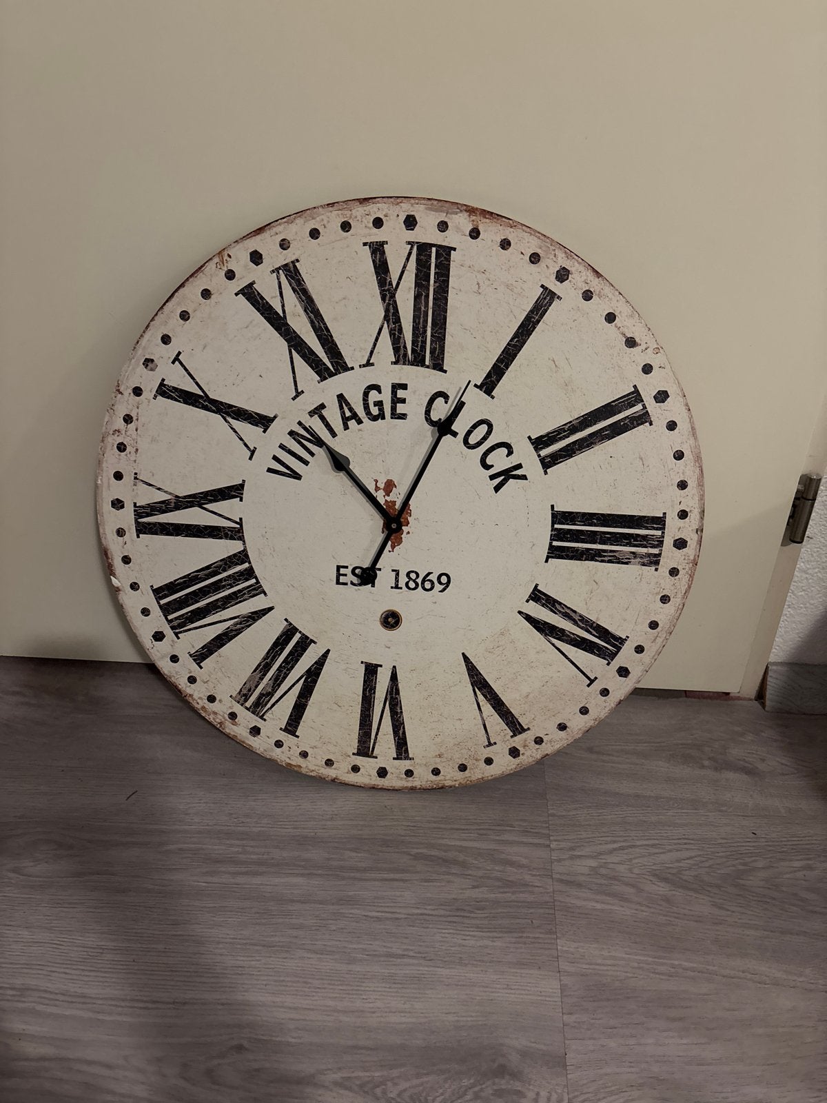 Grote Vintage Wandklok - EST 1869, Ophalen of Verzenden