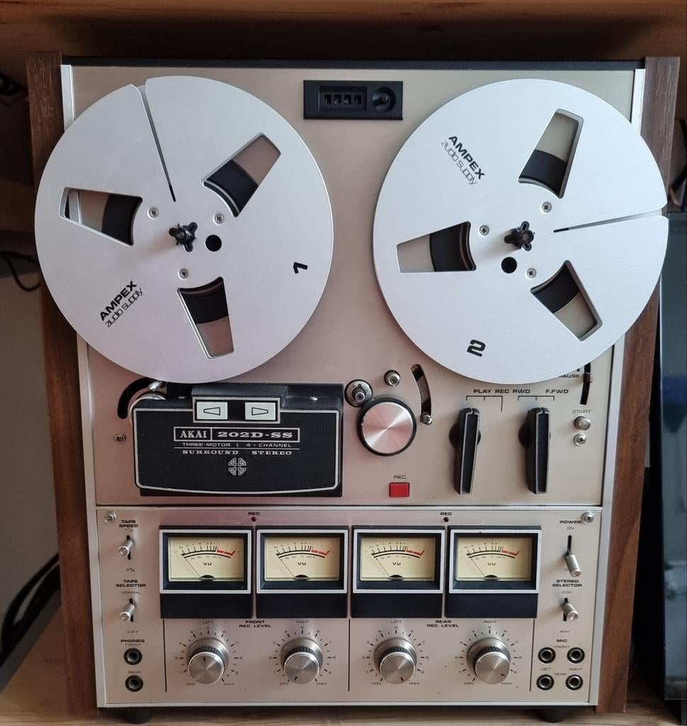 Akai SS-202D vintage 4 sporen QUADRAPHONIC bandrecorder, Audio, Tv en Foto, Bandrecorders, Ophalen of Verzenden, Bandrecorder